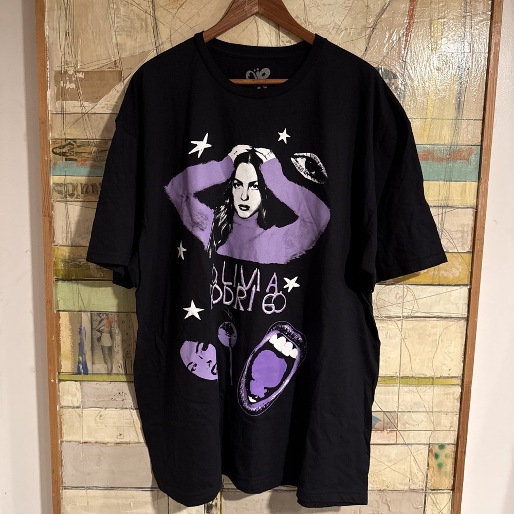 Olivia Rodrigo Graphic T-Shirt Pop Star Purple Black‎ XXL